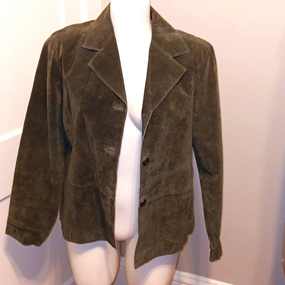 green suede  jacket